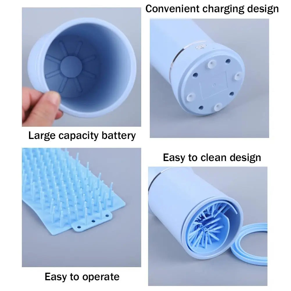 Automatic Portable Dog Paw Washer and Electric Paw Massager for Small to Medium Pets, USB Rechargeable