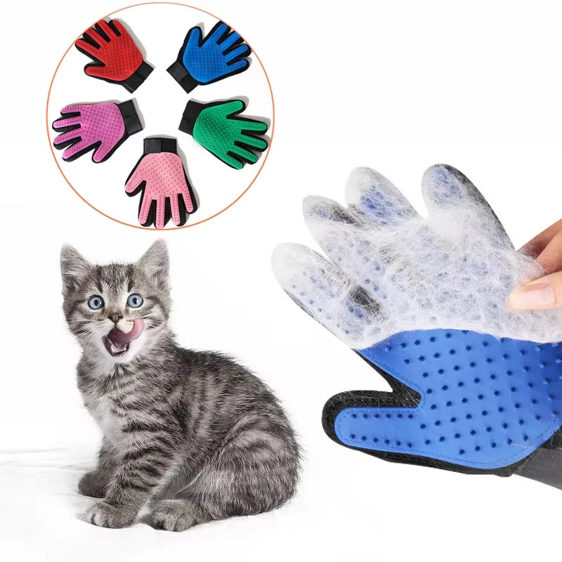 Professional Pet Grooming Glove for Cats and Dogs - Deshedding Brush and Massage Tool for Effective Hair Removal and Cleaning