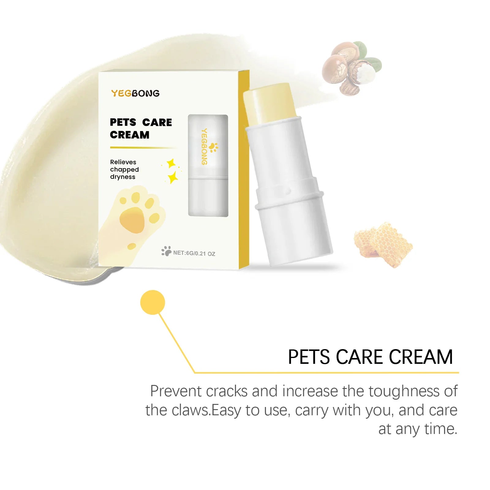 Pet Paw Balm Stick - Gentle Moisturizing and Nourishing Care for Dogs and Cats with Dry, Cracked Pads - Vet Recommended for All Seasons